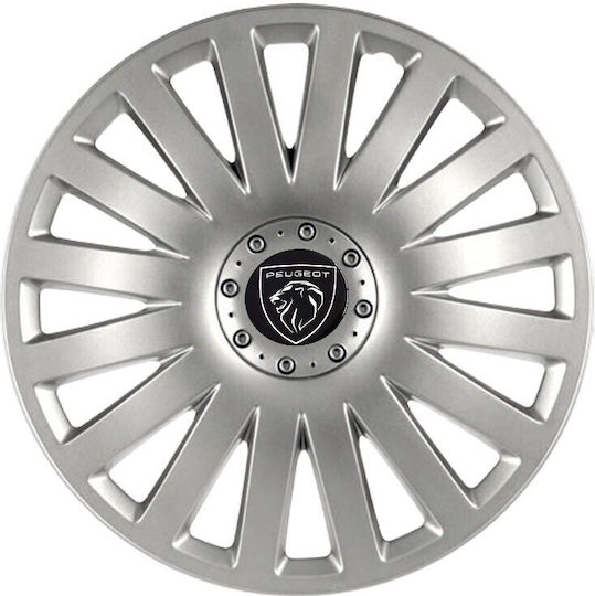 Тасии Трохове Автомобилни Versaco Smart Сребристи 13" Сигнал 3d Метален Peugeot 4 Бройки