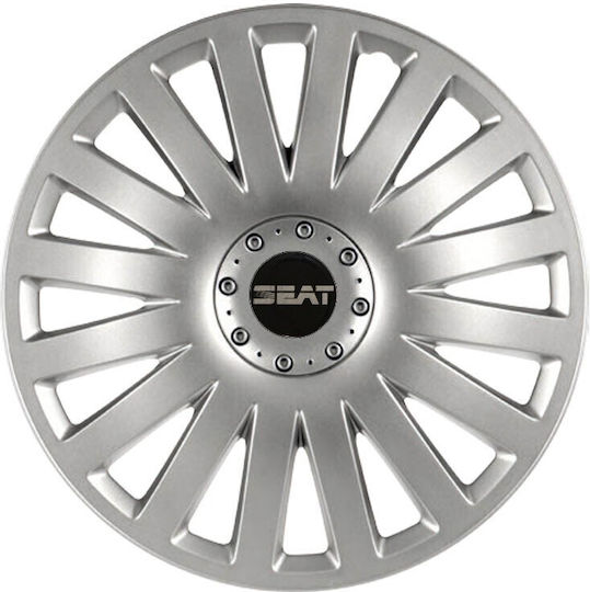 Auto Radkappen Versaco Intelligent Silber 13" Kompatibilität 3d Metall Seat 4 Stücke