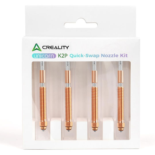 Set 4 Duze Creality Linx K2p Schimbare Rapidă Material Îmbunătățit 2 Duze 0.4 Mm 1 Duză 0.6 Mm 1 Duză 0.8 Mm Compatibil K2 Plus Realizate Din Aliaj De Cupru Oțel Călit