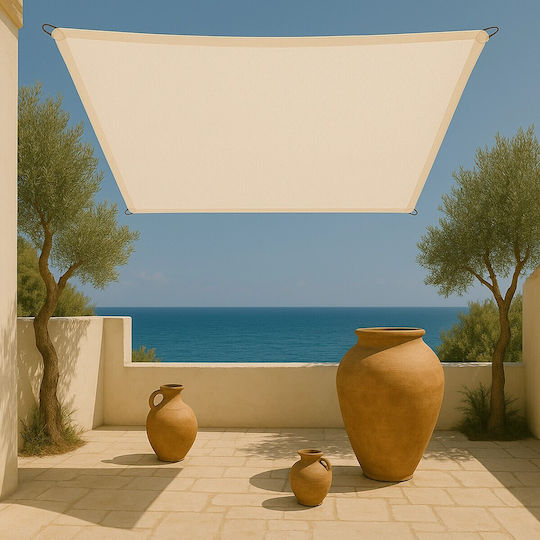 Showood Квадратно Shade Sail Екрю 5x5м 280гр/м²