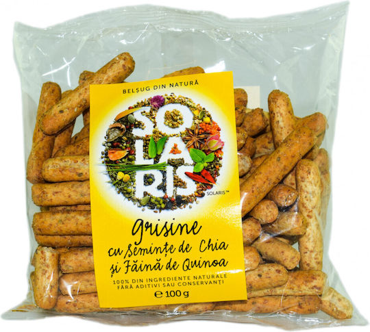 Whole Wheat Breadsticks Quinoa Chia Seeds 100g Solaris Plant