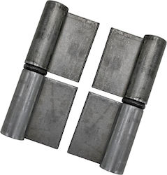 Set 2 Weldable Hinges 80mm Base