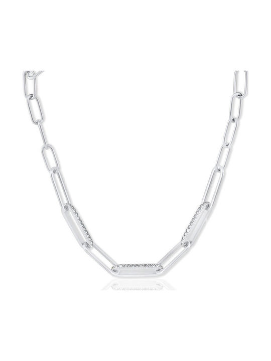Bijou Box Necklace Made of Steel with Zircon