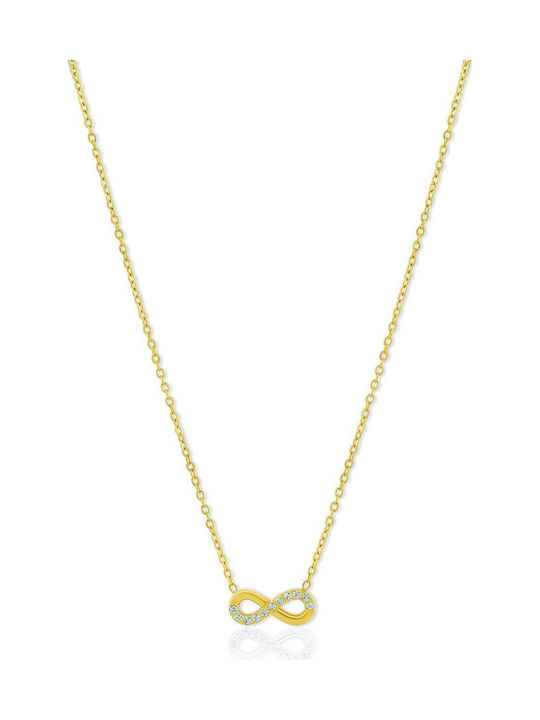 Bijou Box Infinity Necklace from Gold Plated Steel with Zircon