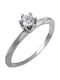 Einzelner Steine Ring aus Weißgold 18K mit Diamant