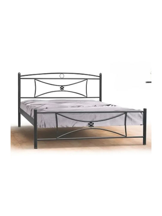 Flower Single Metal Bed Ecru For Mattress 100x2...