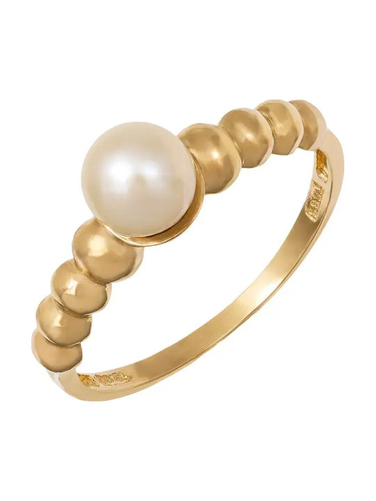 Damentagring mit Perlen aus Gold 14K