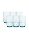 Hermia Set of Water Glasses Glass Green 365ml 6 Pieces