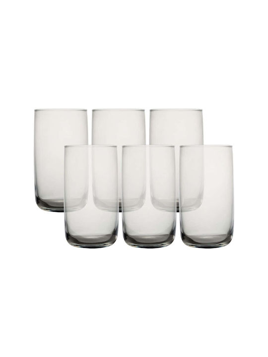 Hermia Set Wasserbrillen aus Glas in Grau Farbe 365ml 6Stücke