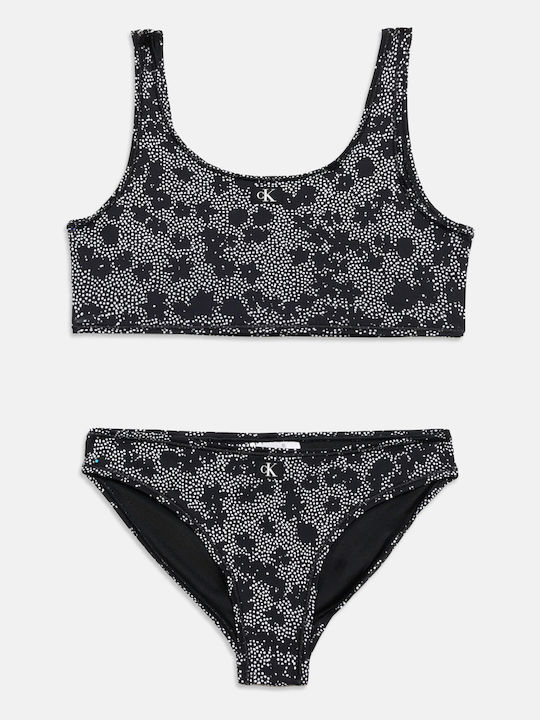 Calvin Klein Kids Bikini Swimwear Black Floral