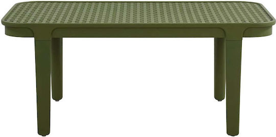 Rectangular Central Coffee Table Green M96xW55xH40cm