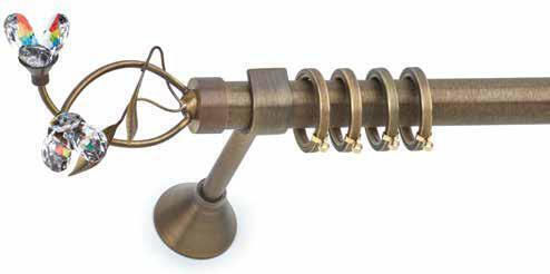 Anartisi Metallische Vorhangstange Triantafylo Einzeln Durchmesser 25mm Länge 240cm Gold Satin