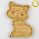 Pandaboo Children's Food Plate Made of Bamboo Yellow