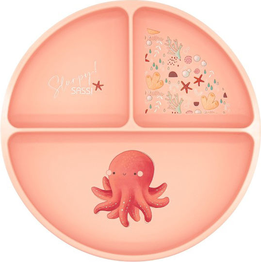 Sassi Junior Children's Food Plate Made of Orange Silicone