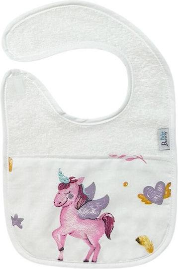 Bunny Bebe Unicorn Baby Lätzchen aus 100% Baumwolle mit Bügelverschluss und Schlaufe Unicorn