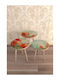 Triple Coffee Table Poppy with Floral Design Turquoise and Orange 38.5x38.5x52 cm