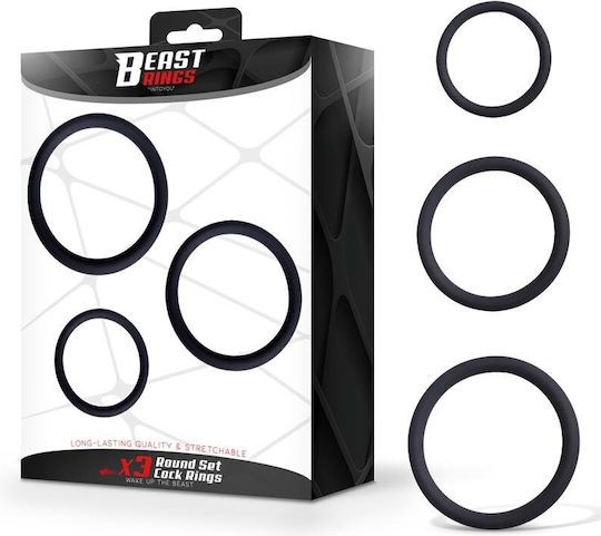 Set 3 Penis Rings Silicone S M L