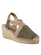 Sommer Damenplattformen im Stil Espadrilles Khaki