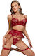 Serena Lace Lingerie Set Garters Underwire