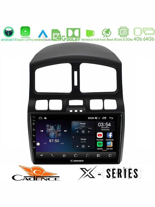 Cadence X Series Hyundai Santa Fe 2000-2006 8core Android 14 4+64gb Navigation Multimedia Tablet 9"