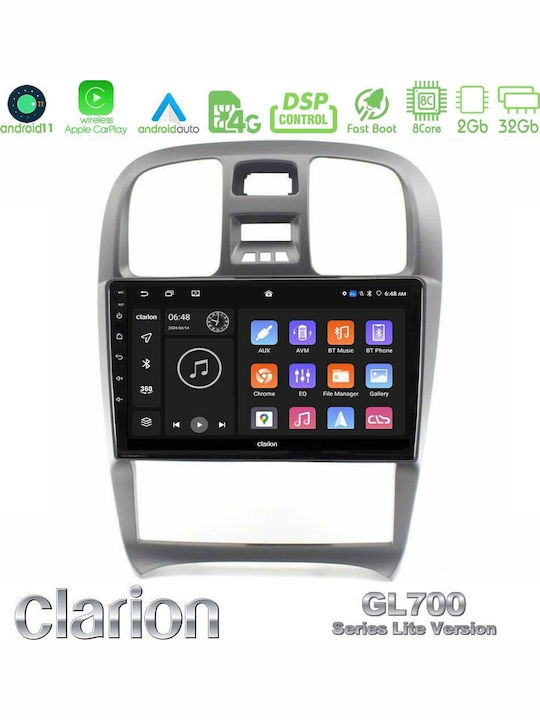 Clarion Gl700 Lite Series 8core Android11 2+32gb Hyundai Sonata 2001-2005 Navigație Multimedia Tabletă 9" Apple CarPlay și Android Auto