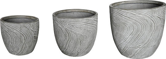 Pakketo Ceramic Gray Plant Pots Set of 3 Pakketo Ceramic Gray Plant Pots Set of 3