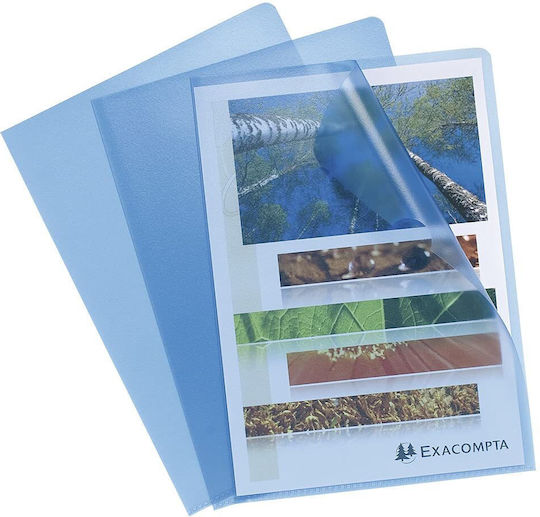 Exacompta 58522e 100 Bucăți Folii Document Din Plastic Pp A4 Transparente Texturate Albastre Deschise În Partea Superioară Suport Plastic Clar Dosar Organizare Mobilă Birou