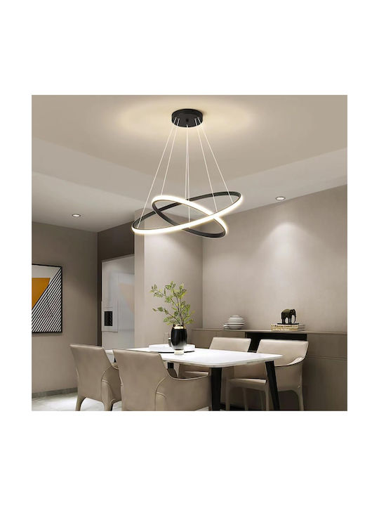 Powertech Κρεμαστό Φωτιστικό Μαύρο LED με Φυσικό Λευκό Φως 60x60x120εκ.