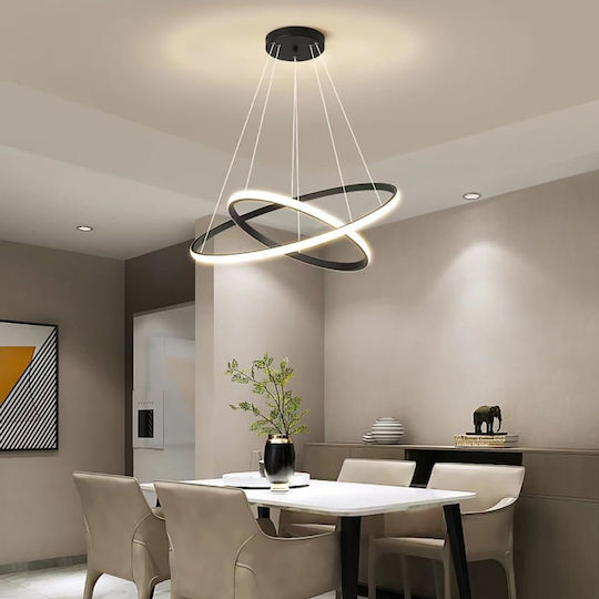 Powertech Pendant Ceiling Light Black LED with Natural White Light 80x80x120cm