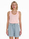 Women's Summer Cotton Sleeveless Pink Blouse