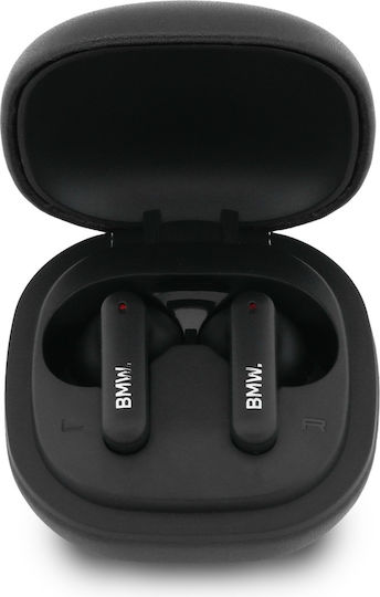 BMW Leder Metall Logo In-Ear Bluetooth Kopfhörer mit Ladekoffer Schwarze