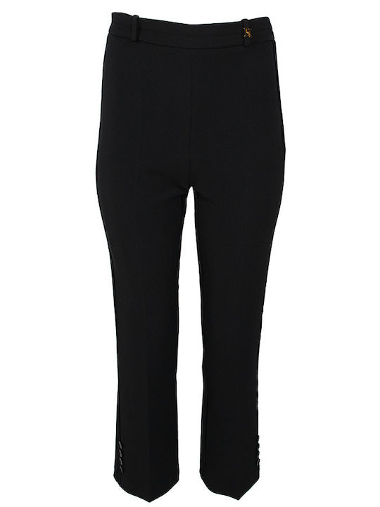 Elisabetta Franchi Pantaloni Dama Capri Crep Ne...