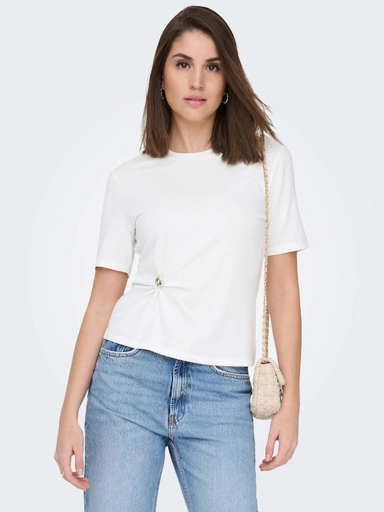 Only Γυναικείο T-shirt Λευκό