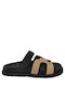 Leather Women's Flat Sandals E26-Natural
