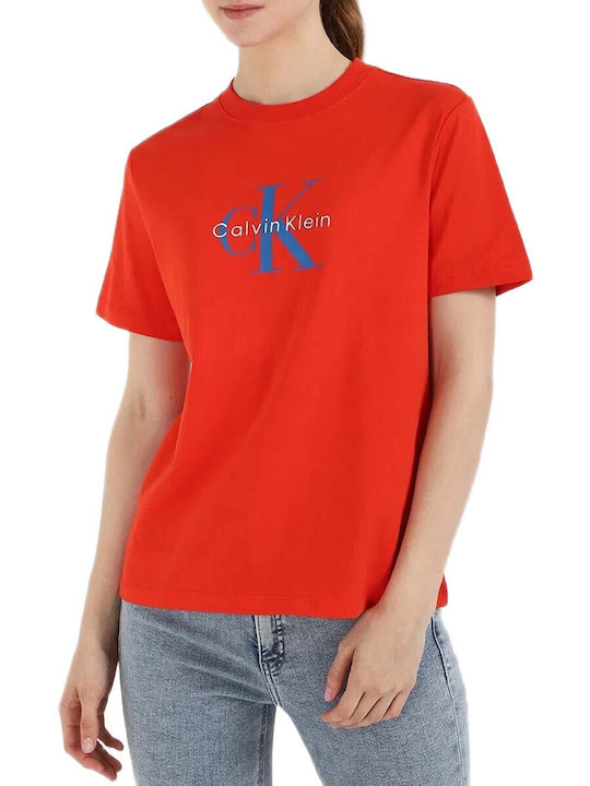 Calvin Klein Women's T-shirt Orange