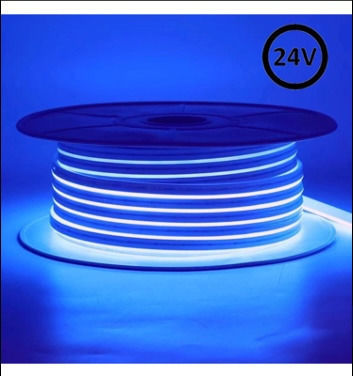 Wasserfester LED-Streifen 24V Blaues Licht 5m Neon-Flex
