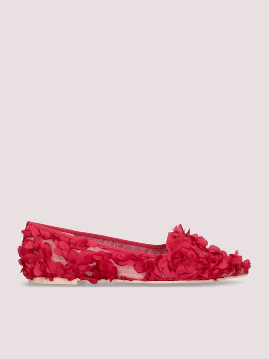 Ella Women's Ballerina Shoes In Red Color