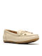 Leather Women's Boat Shoes in Beige Colour