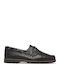 Leather Women's Boat Shoes in Black Colour