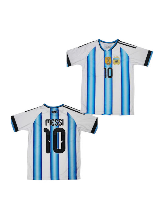 Echipament Fotbal Messi Naționala Argentinei 2026 Dungi Balón De Oro Alb Albastru Deschis Unisex Ab101