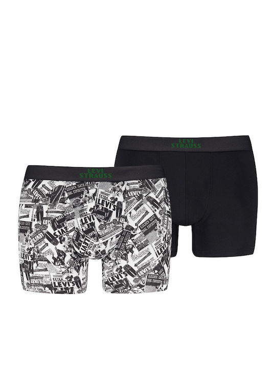 Herren Boxershorts Schwarz/Grün 2er Pack
