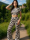 Women's White & Black Set with Slim Fit Trousers