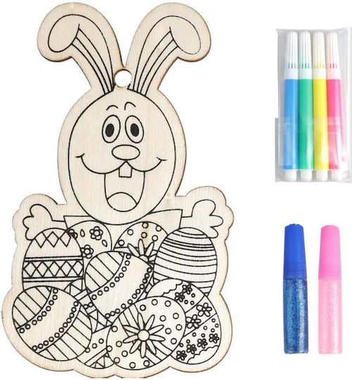 Easter Wooden Rabbit Painting Set 16.5x10.8cm
