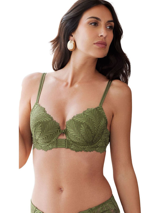 Green Bra With Light Padding And Underwire