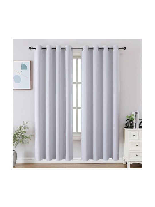 Cucraf Perdea Opacitate Pentru Fereastra Cu Capse Gri 132.9x183.9cm