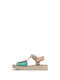 Damen Flache Sandalen Beige