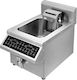Karamco Elektrische Kommerzielle Fritteuse mit 3.5kW Leistung, Kapazität pro Korb 8l, Maße 33x50,5x39,5cm