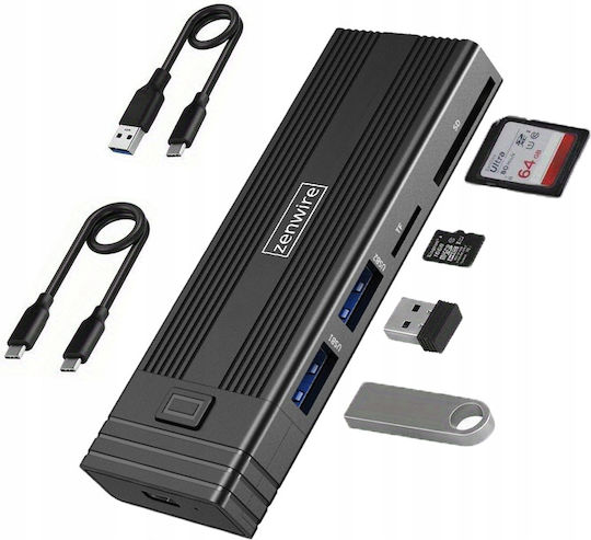 Zenwire Case for M.2 SATA III NVME Hard Drive with SATA Type-C Connection