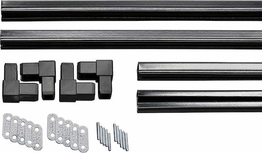 Showood Kit Für C-Kanal Geländer 180 × 90 Cm Schwarz 33475