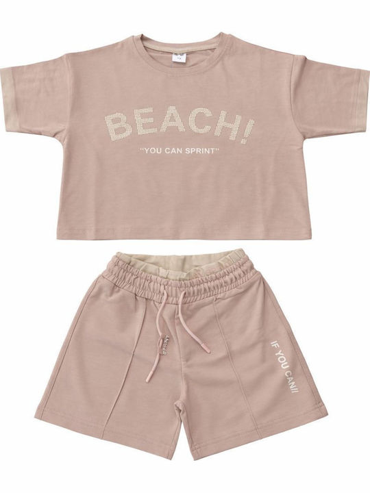 Sprint Kids Set with Shorts Summer 2pcs Beige